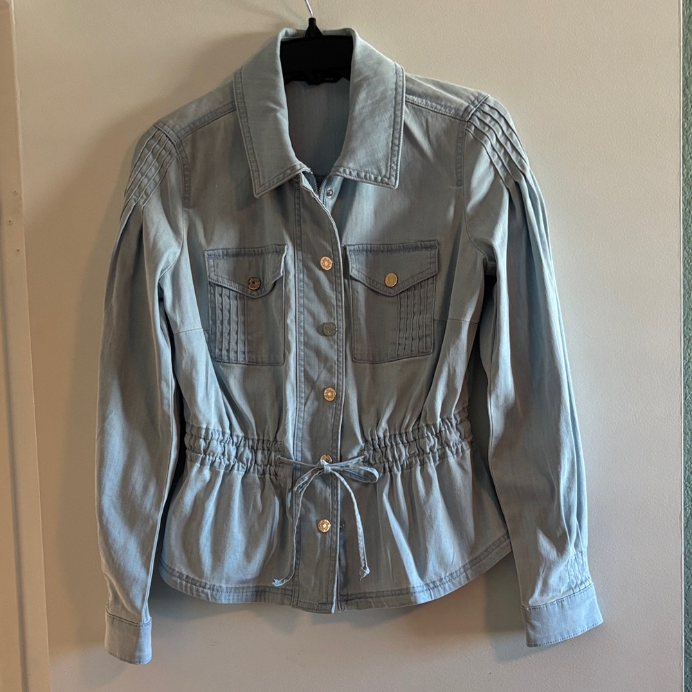 White House Black Market Light Blue Jean Jacket
